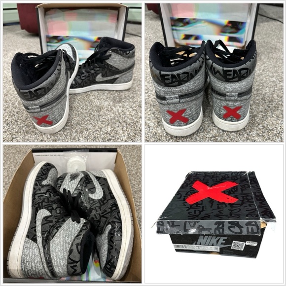 Men’s 8 Nike Air Jordan 1 Retro High Top OG Rebellionaire Leather Shoes Sneakers